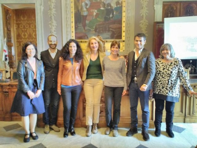 Le prof.sse Manca, Diana, Kostalova e Lambertova col sindaco e rappresentanti della città metropolitana